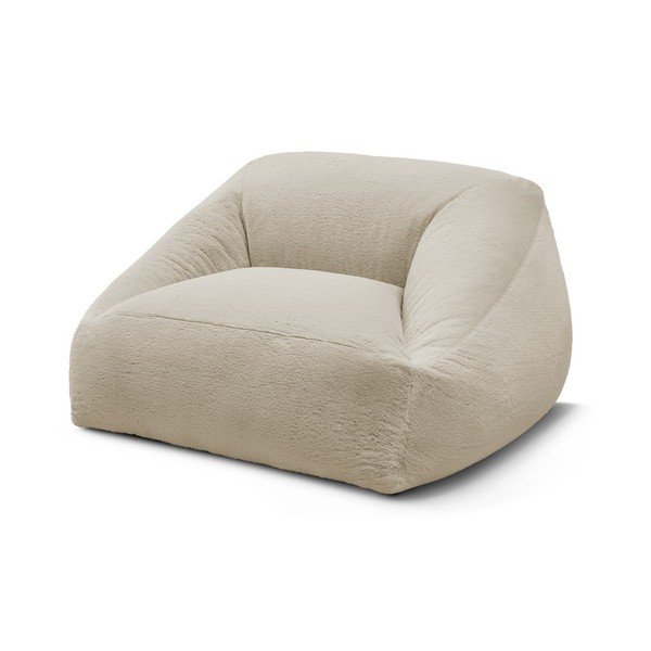 Puof a sacco beige con rivestimento in pelliccia sintetica Lilibet – Bobochic Paris