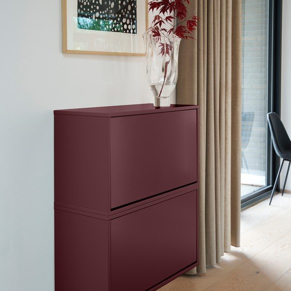 Scarpiera burgundy con ante ribaltabili/da parete 70x30x40 cm – ReCollector-image-2