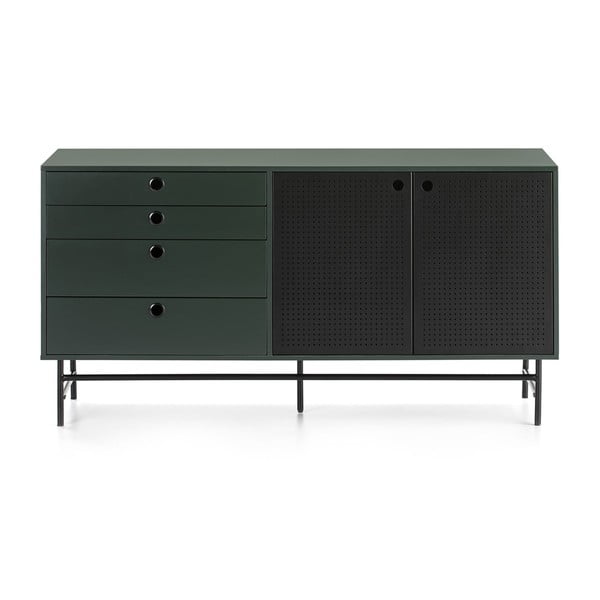 Cassettiera nero-verde , larghezza 150 cm Punto - Teulat