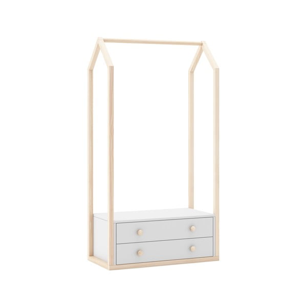 Armadio a giorno bianco per bambini 80x170 cm Esteban - Marckeric-image-2