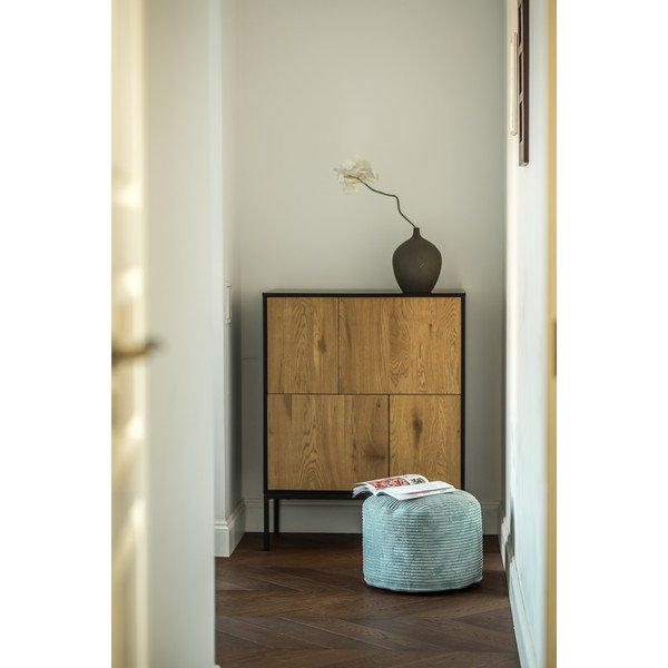 Puof a sacco color menta con rivestimento in velluto a coste Mini – SLOWDOWN-image-1