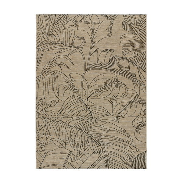 Tappeto di colore naturale in misto iuta 60x110 cm Lotto Monstera – Universal