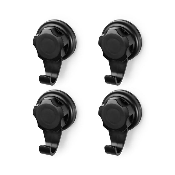 Set di ganci senza foratura neri in plastica 4 pz Bestlock – Compactor