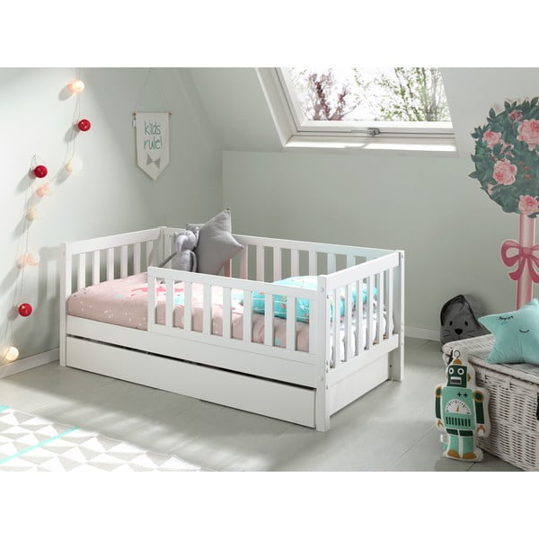 Cassetto bianco sotto il letto dei bambini 70x140 cm Peuter - Vipack-image-4
