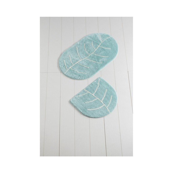Set di 2 tappetini da bagno blu Yaprak - Foutastic
