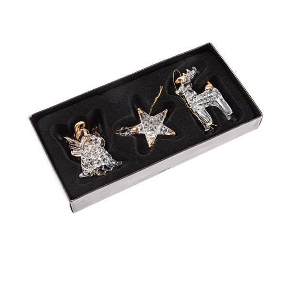 Decorazioni per albero di natale in set in vetro 3 pz 9 cm – Dakls