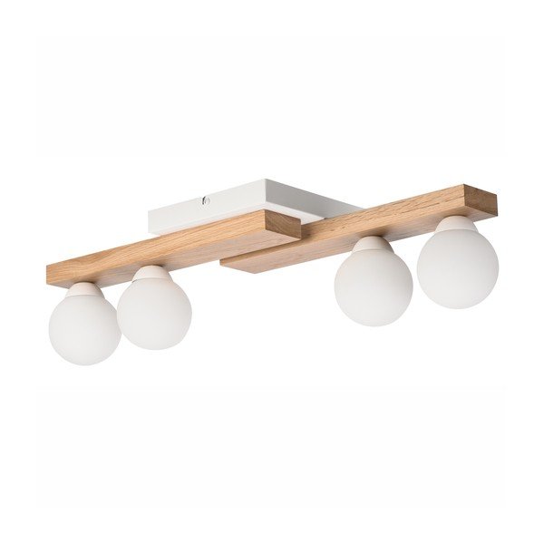 Plafoniera in colore bianco-naturale con paralume in vetro ø 12 cm Cortina - LAMKUR