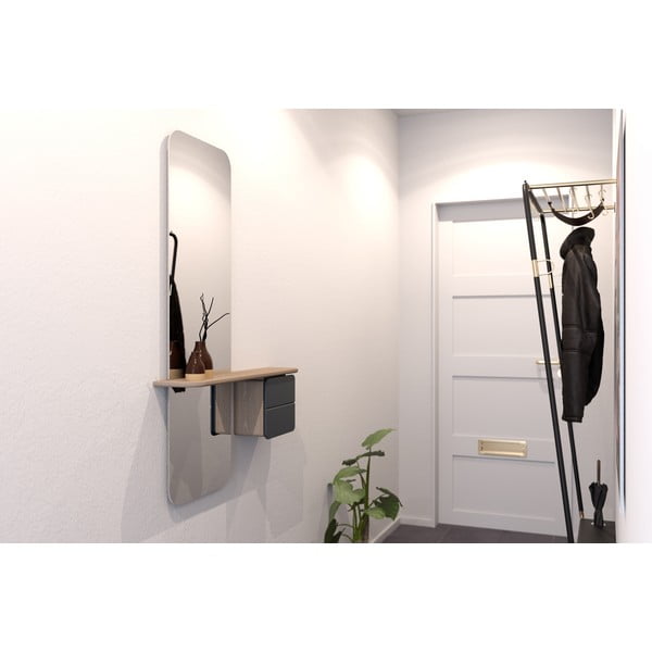 Set da corridoio in rovere con decoro antracite-naturale One More Look - UMAGE-image-4