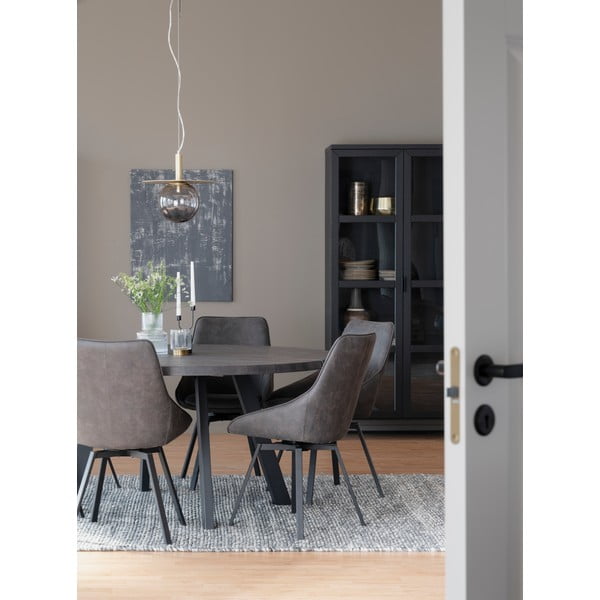 Vetrina in rovere nero 95x195 cm Everett - Rowico-image-4