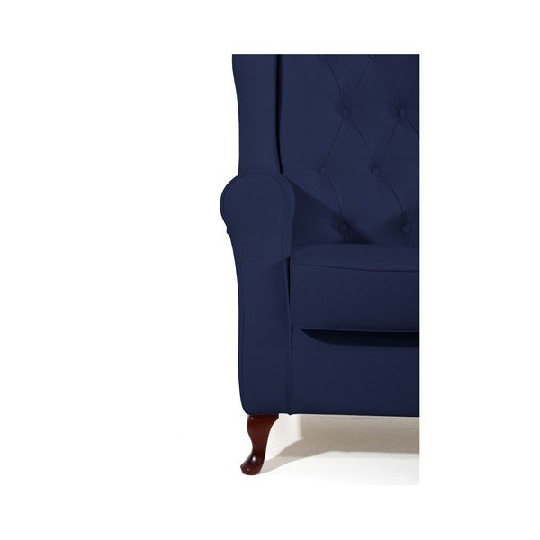 Tmavě modré křeslo ušák Max Winzer Lex-image-3