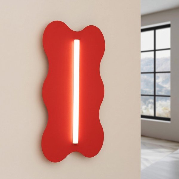 Lampada da parete rossa in metallo KLOVER – Thoro-image-1