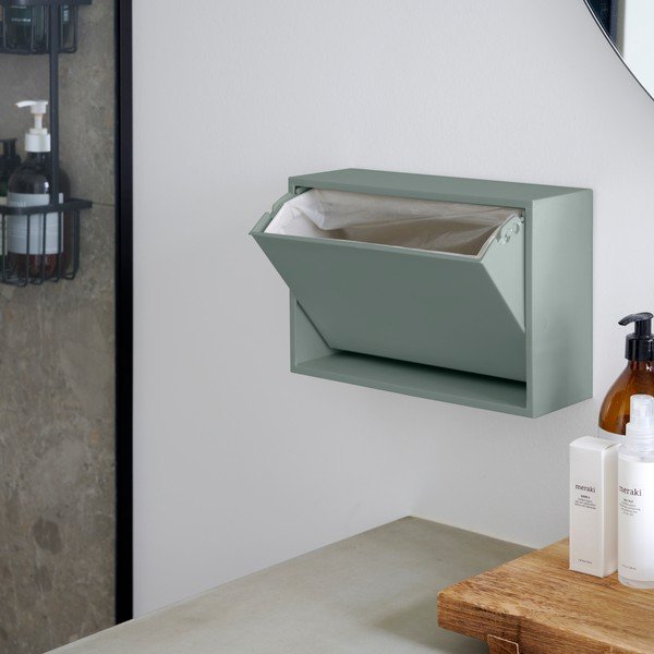 Cestino per la spazzatura blu polveroso in plastica riciclata da parete Mini Box – ReCollector-image-2
