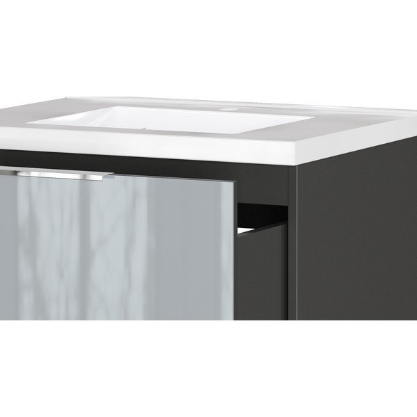 Mobile da lavabo grigio lucido da appendere 61x61 cm Celano – Germania-image-4