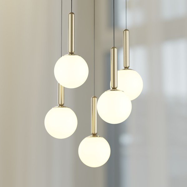 Lampadario dorato con paralume in vetro ø 34 cm One – Squid Lighting-image-3