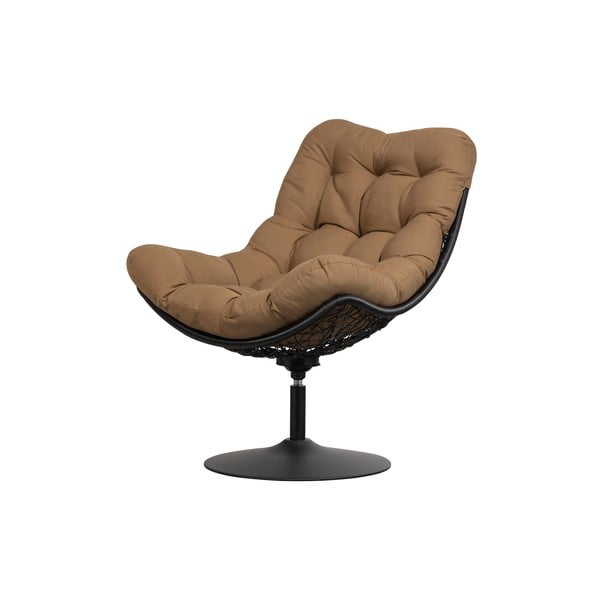 Poltrona girevole da giardino marrone con intreccio in rattan Vive - WOOOD