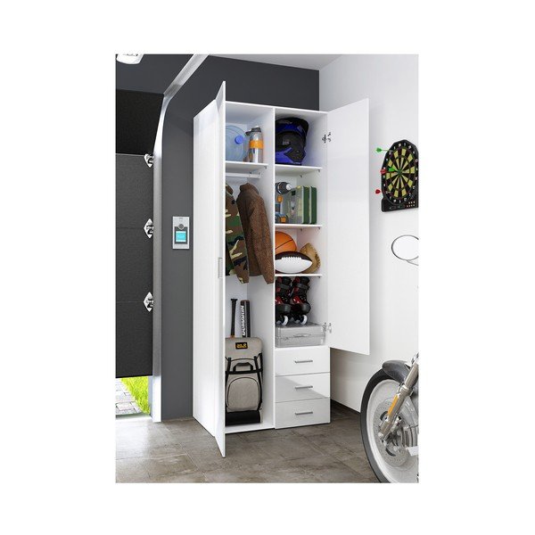 Bílá šatní skříň Evegreen House Home, výška 200,4 cm-image-4