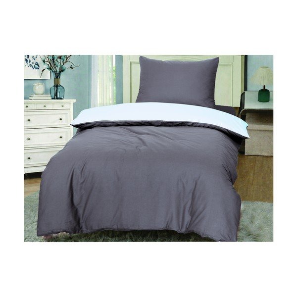 Set copripiumino e federa azzurro/grigio in cotone per letto singolo 140x200 cm Lorenzo – Cotton House