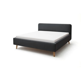 Letto matrimoniale imbottito color antracite con contenitore con rete inclusa 180x200 cm Mattis – Meise Möbel