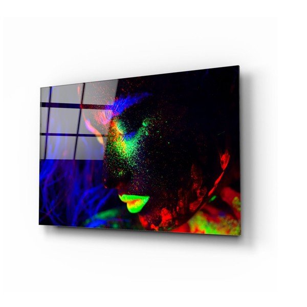 Pittura su vetro al neon - Insigne
