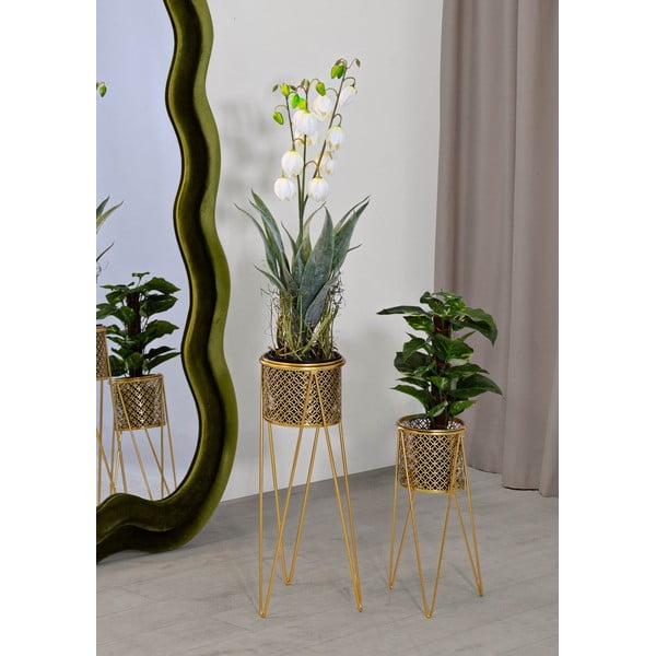 Set di 2 piedistalli per piante in metallo ø 20 cm altezza 46 cm Nat - Mauro Ferretti-image-1