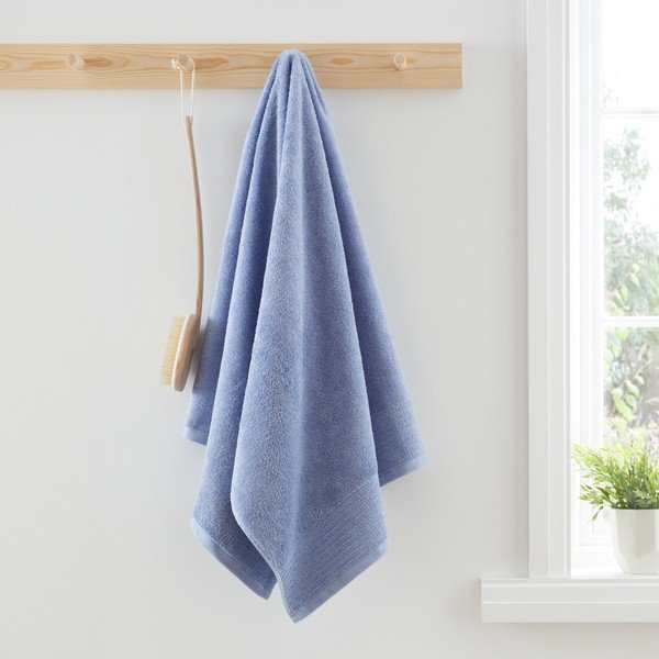 Asciugamano in cotone blu 90x140 cm - Bianca-image-1