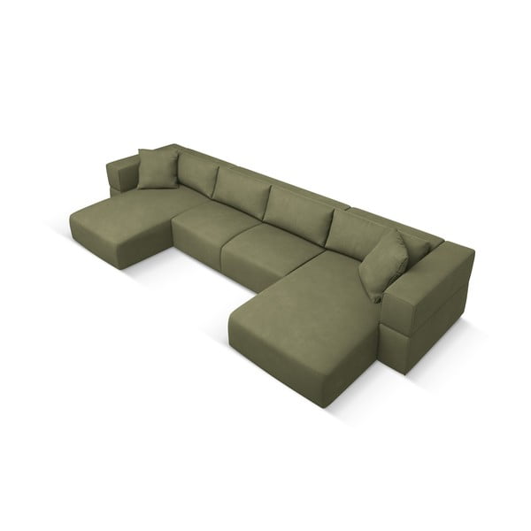 Divano angolare a U verde chiaro Esther - Milo Casa-image-2