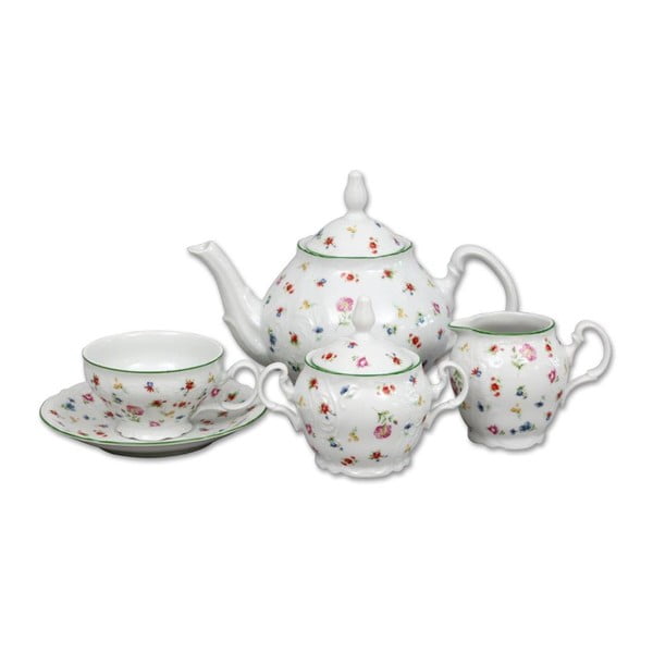 Servizio da tè in porcellana con motivo floreale Bernadotte - Thun