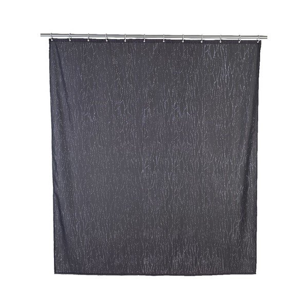 Šedý sprchový závěs Wenko Deluxe, 180 x 200 cm