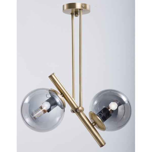 Plafoniera grigia/dorata con paralume in vetro ø 15 cm Libra – Squid Lighting-image-2