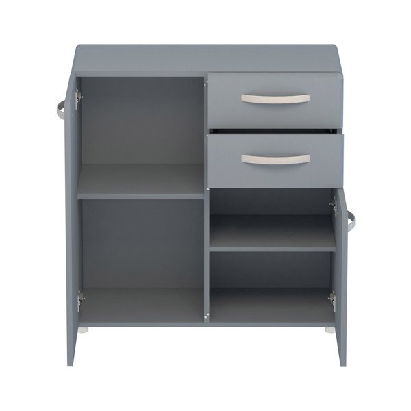 Cassettiera grigio scuro con 2 cassetti Bertil - Støraa-image-2