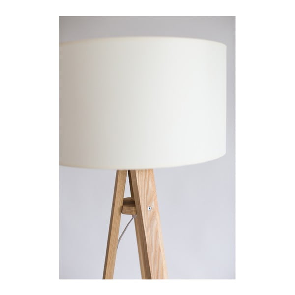 Lampada da terra con paralume bianco e cavo trasparente Wanda - Ragaba-image-1