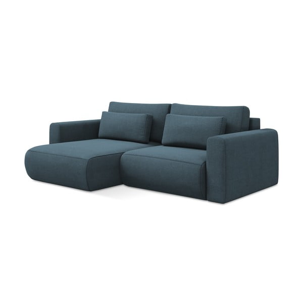 Divano angolare blu allungabile/con contenitore (con penisola a sinistra/con chaise lounge) Kapua – Makamii-image-1