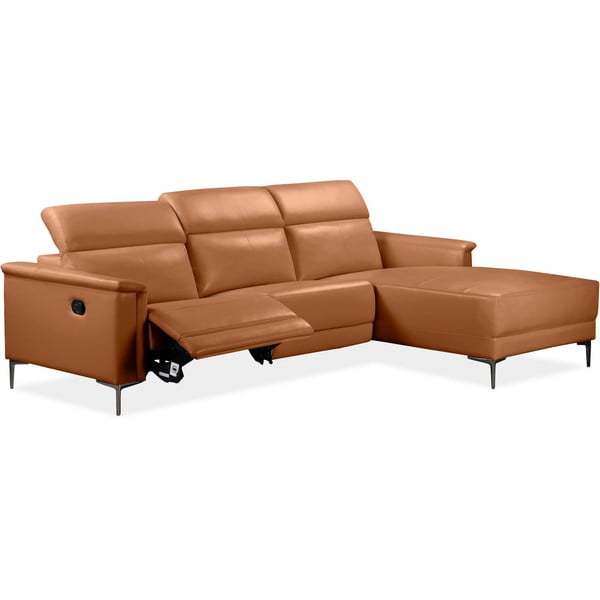 Divano angolare marrone in similpelle (angolo destro) Lund - Støraa-image-1