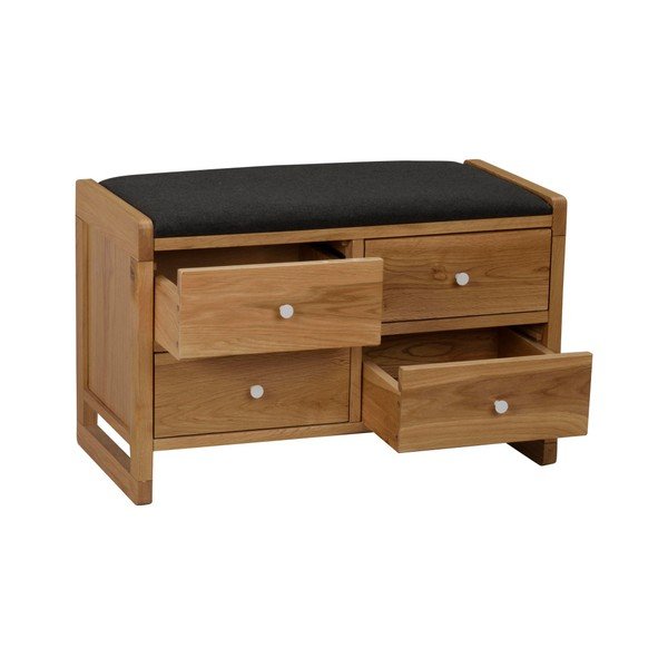 Scarpiera in rovere naturale con 4 cassetti Metro - Rowico