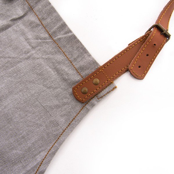 Grembiule in cotone e pelle Denim - Orion-image-3