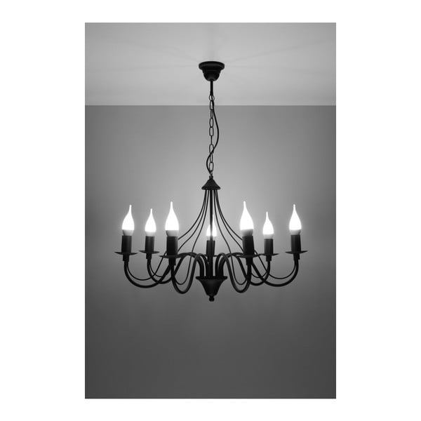 Lampada a sospensione nera 7 Fiorano - Sollux-image-2