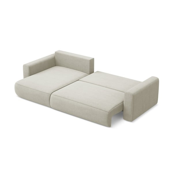 Divano angolare beige allungabile/con contenitore (con penisola a sinistra/con chaise lounge) Kapua – Makamii-image-4