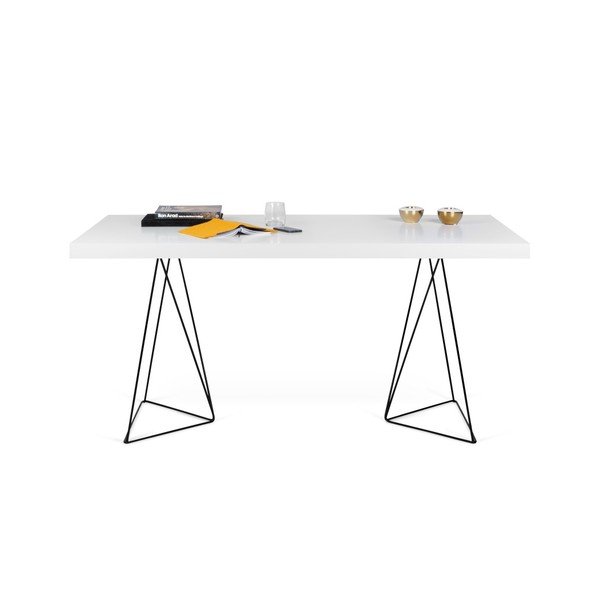 Tavolo da pranzo bianco con gambe in metallo Trestle, 90 x 160 cm Multi - TemaHome-image-1