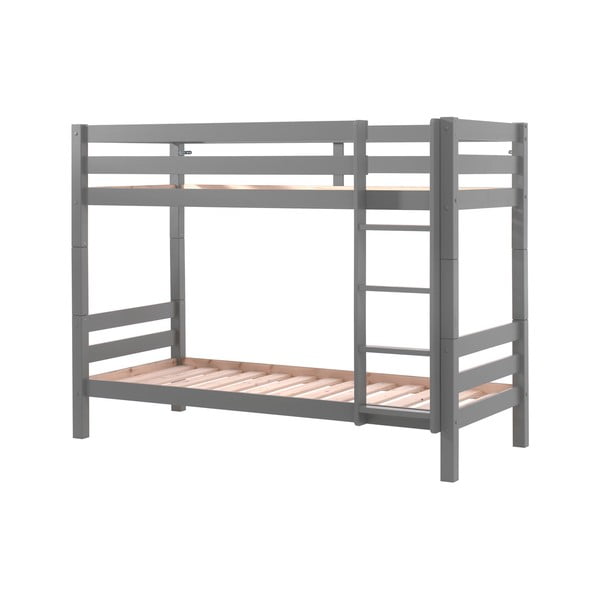 Letto a castello grigio in legno di pino con spazio di archiviazione PINO - Vipack-image-2