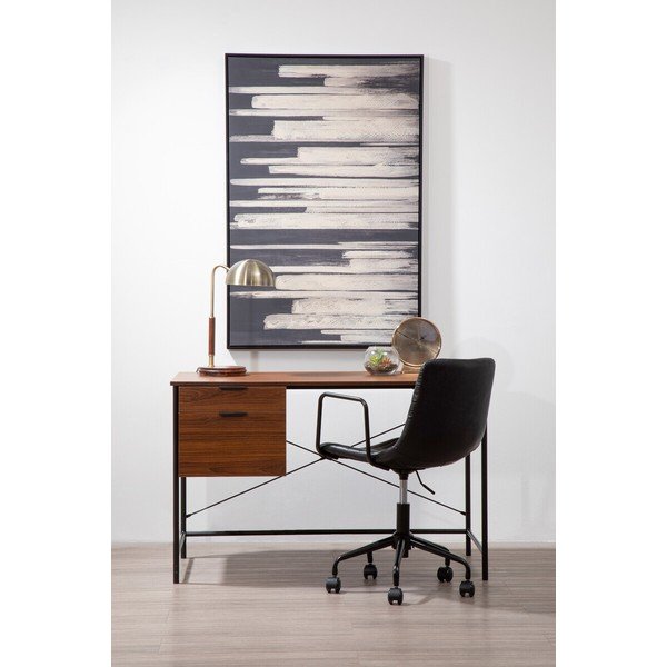 Sedia da ufficio nera in similpelle Forbes – Premier Housewares-image-1