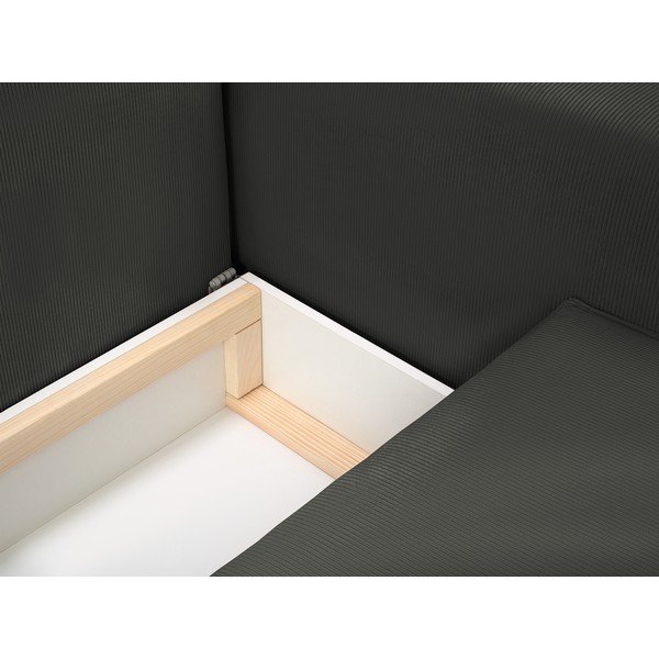 Divano letto in velluto a coste nero Azalea - Mazzini Sofas-image-1