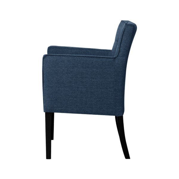 Sedia blu con gambe in faggio nero Freesia - Ted Lapidus Maison-image-3