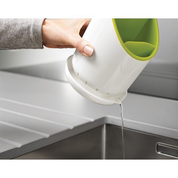 Vassoio di sgocciolamento bianco e verde per posate e utensili da cucina Dock - Joseph Joseph-image-1