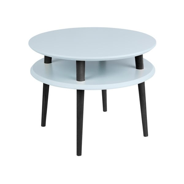 Tavolino grigio chiaro con gambe nere UFO, Ø 57 cm - Ragaba