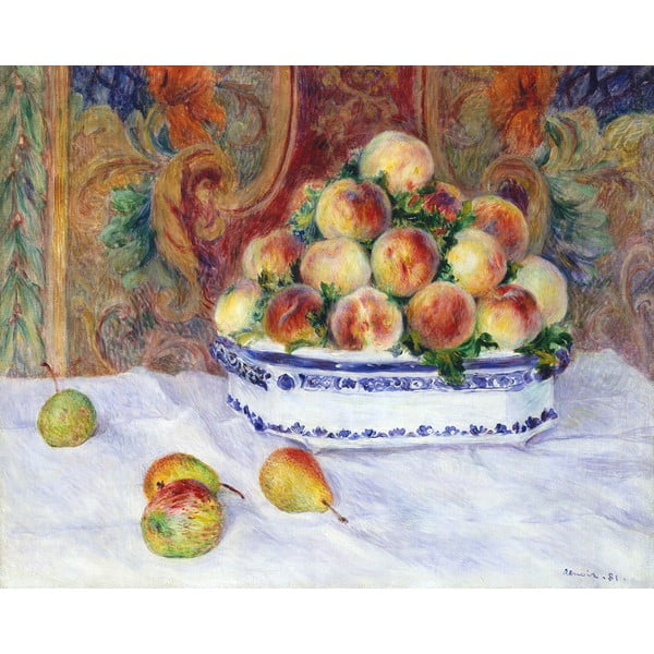 Riproduzione di Auguste Renoir - Paesaggio con ragazza, 50 x 40 cm Auguste Renoir - Still Life with Peaches - Fedkolor