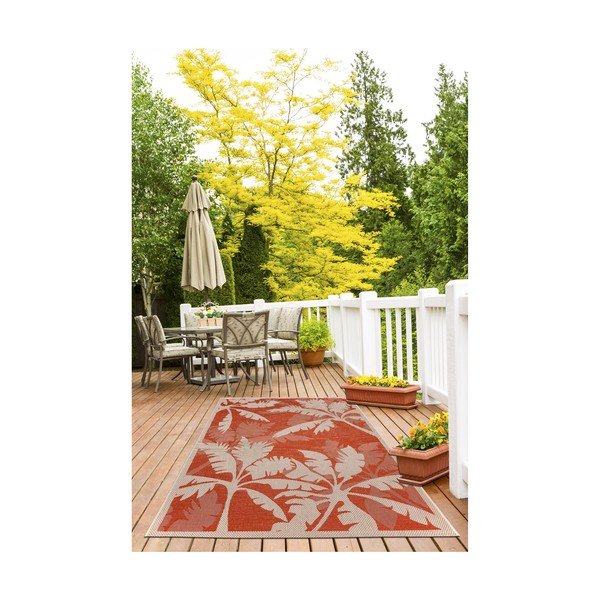 Tappeto per esterni arancione e beige , 135 x 190 cm Palms - Floorita-image-4