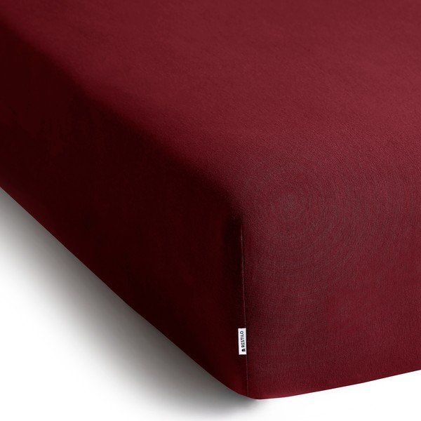Lenzuolo con angoli burgundy in jersey 200x200 cm Amber – Restilo-image-2