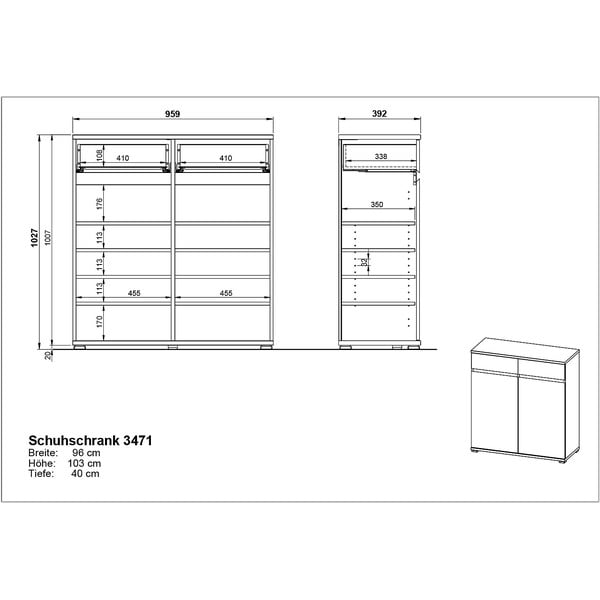 Scarpiera in faggio con cassetti Lissabon - Germania-image-4