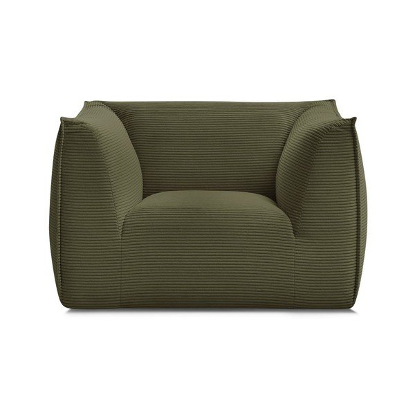 Poltrona verde con rivestimento in velluto a coste Giorgia – Bobochic Paris-image-3