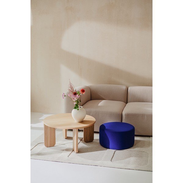 Tavolino da salotto rotondo di colore naturale con piano effetto rovere ø 75 cm Kuvu – noo.ma-image-2